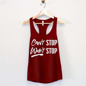 Cant Stop Wont Stop Workout Tank Top - Womens Clothing