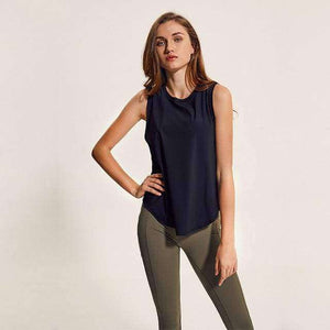 Loose Fit Solid Tank Tops - Black / XS