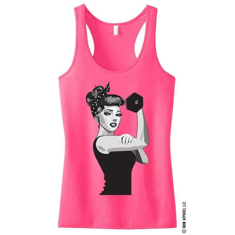 Athleisure 4 Her - MODERN ROSIE the RIVETER Workout Tank Top Pink