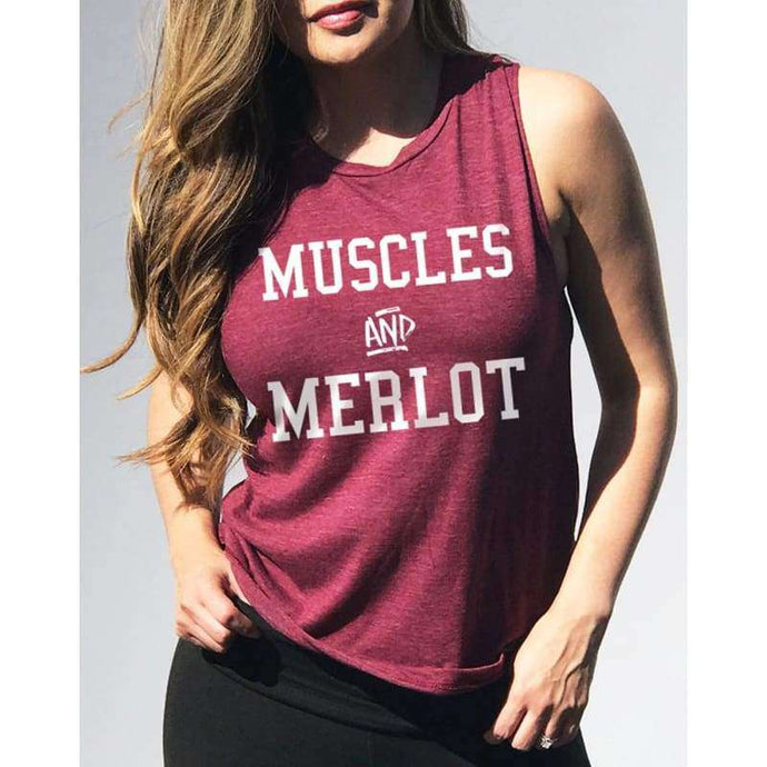 Muscles & Merlot Muscle Tank Top - Womens Clothing