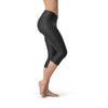 Womens Black Carbon Fiber Capri Leggings - Leggings