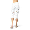 Womens White Stripes Capri Leggings - Leggings