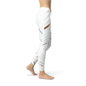 Womens White Stripes Leggings - Leggings