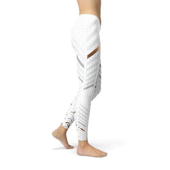 Womens White Stripes Leggings - Leggings